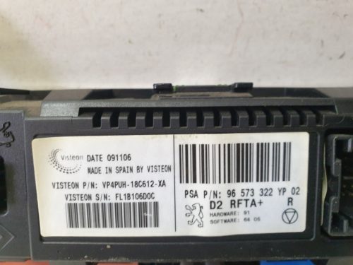 Peugeot 407 Klímapanel, fűtéskapcsoló 96573322YP02
