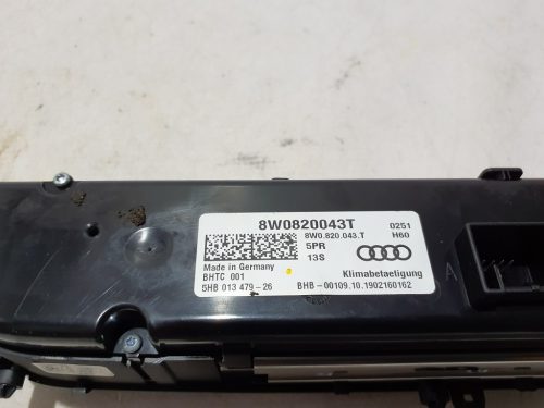 Audi A4 B9 Klímapanel, fűtéskapcsoló 8W0820043T