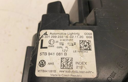 Volkswagen Touran III Bal első lámpa, fényszóró 5TB941081B