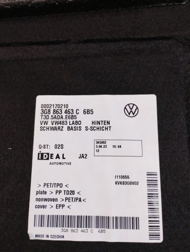 Volkswagen Arteon kombi csomagtér padló kárpit 3G8863463C