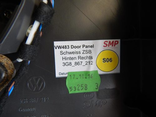 Volkswagen Arteon jobb hátsó ajtókárpit 3G8867212