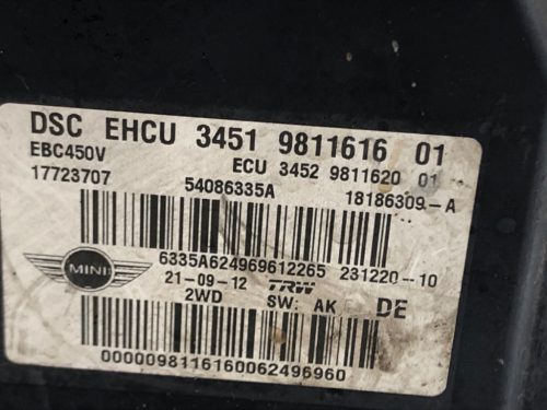 Mini Clubman R55, Cooper R57 ABS kocka 9811616