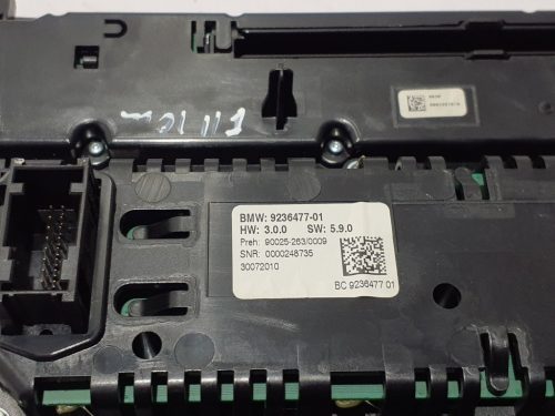 BMW 5  F11 Fűtéskapcsoló, klímapanel 9236477